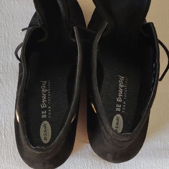 EUC! Dr. Scholls Conquer Women's Vegan Wedge Bootie Black Size 9 - Picture 8 of 10